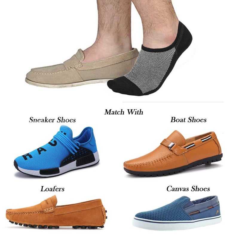 Faustine No Show Socks Ankle Low Cut Socks for Mens, Non Slip, 8 Pairs (16 Pairs (8Black+8Grey), S/M(US Men shoes size 6-10/Women size 8-12)) - Image 5